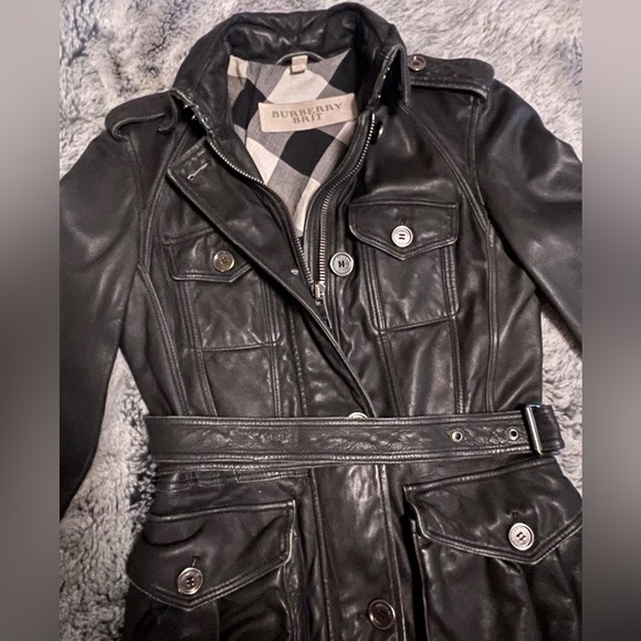 Burberry Black Leather Coat - Picture 13 of 14